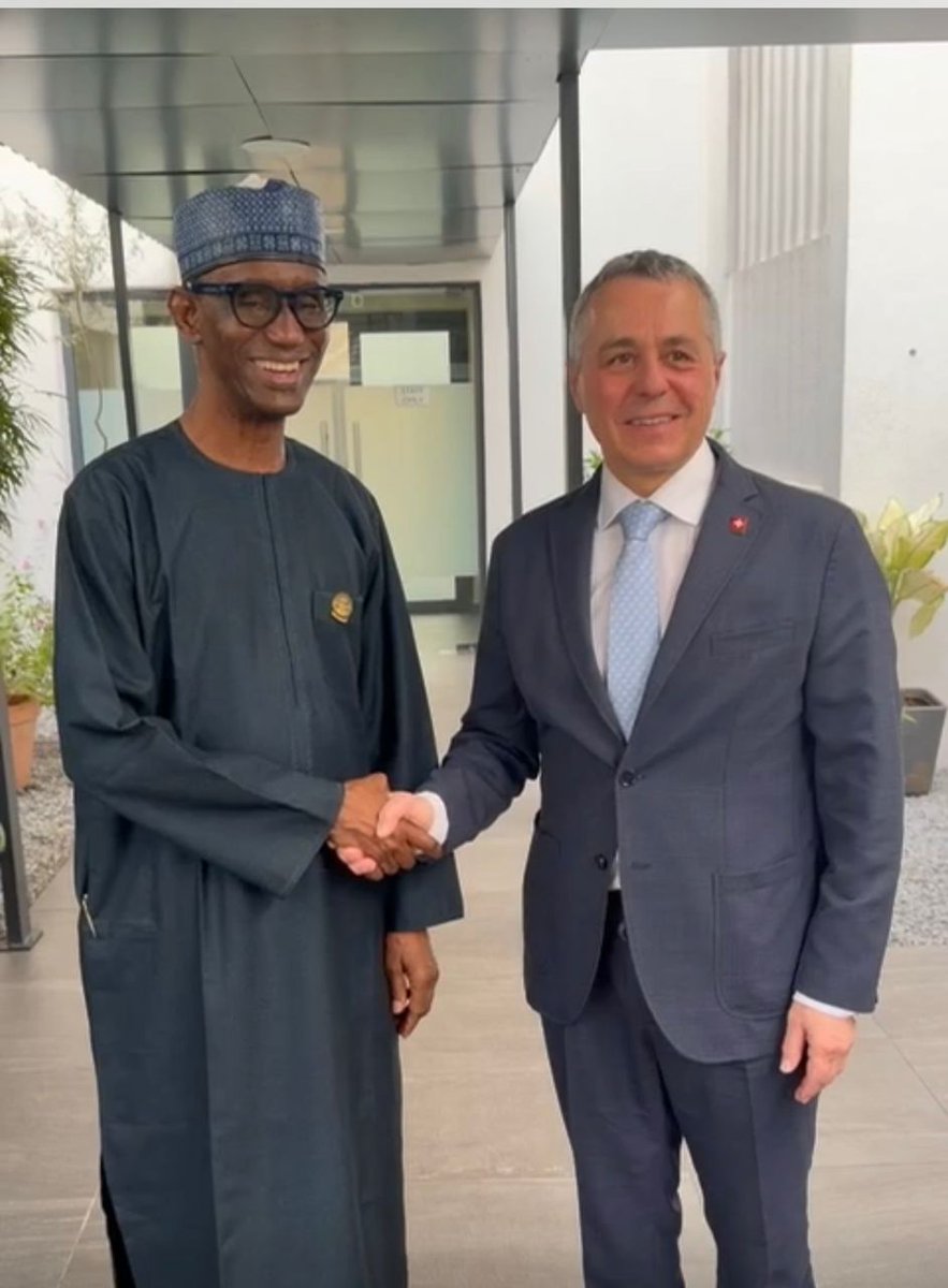 Ubaidullahkaura's tweet photo. The National Security Adviser, !@NuhuRibadu, held a highly productive and forward-looking meeting with the Swiss Vice President and Minister of Foreign Affairs, Ignazio Cassis (@ignaziocassis), reinforcing the growing depth of bilateral relations between Nigeria and Switzerland in peacebuilding, security cooperation, and regional stability.

The engagement provided a strategic platform to consolidate existing partnerships and explore new avenues of collaboration, particularly in addressing evolving security challenges within Nigeria and across the wider region. Both sides reaffirmed their shared commitment to strengthening mechanisms for conflict prevention, crisis response, and sustainable peacebuilding.
