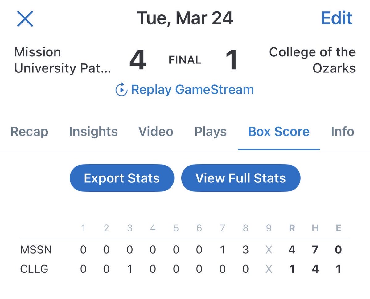Coach K - Mission University Baseball tweet media