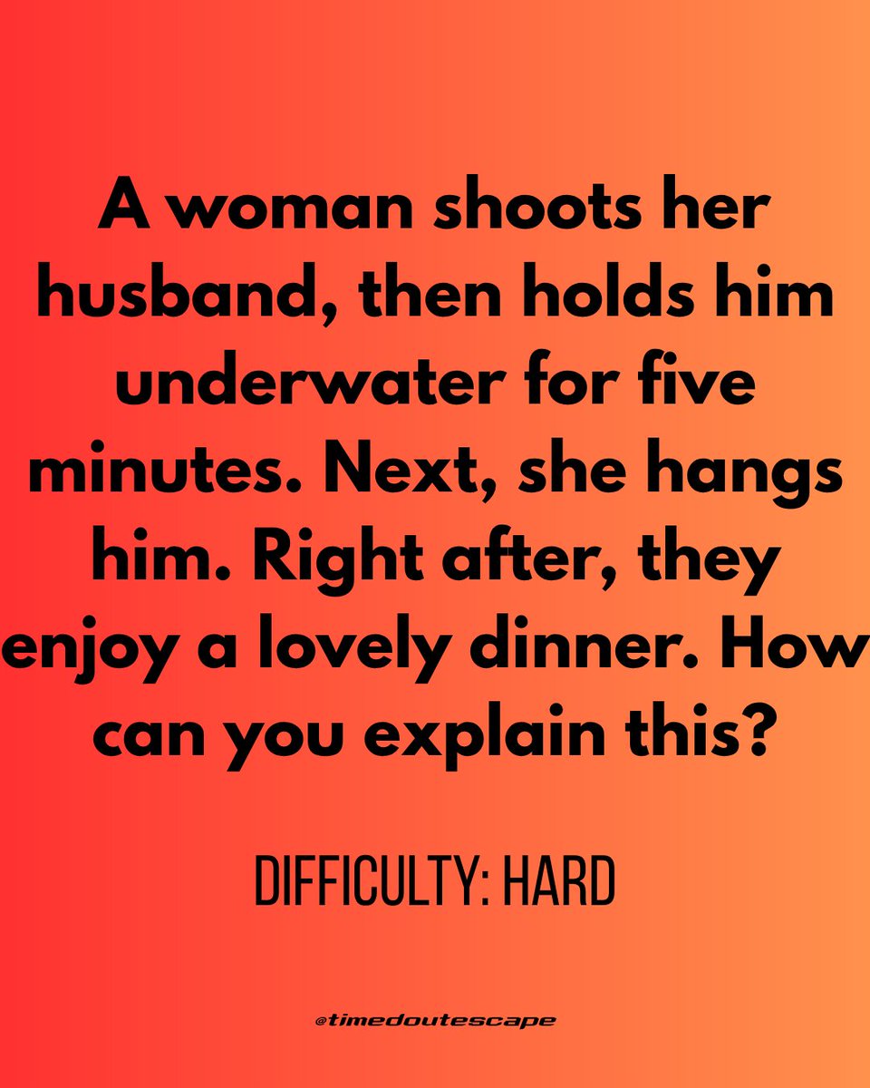 TimedOutEscape's tweet photo. Think you’ve got what it takes? 🧠🔐

3 riddles: easy, medium, hard. How far can you get? 😏

Drop your answers (no cheating 👀) and tag someone to challenge them. Answers revealed Thursday.

#RiddleChallenge #EscapeRoom #Puzzles #Challenge #TimedOutEscape https://t.co/KYOOYrekTx