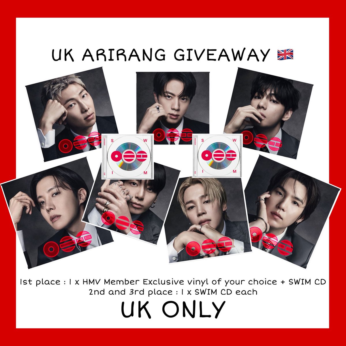 koominiestar's tweet photo. UK ARMY giveaway!🇬🇧

3 winners, please retweet! Rules on slide 2. These must be followed to be entered.

One entry per proof of purchase. Please watermark each screenshot and thread under one comment if entering multiple times

@BTSxUKCharts @ukafunds @ukarmystreaming https://t.co/jsW9cYcGsB