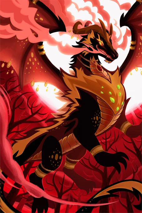 Achilles, the Undying. My Pathfinder arcanist, Achilles, a dwarf that keeps dying and yet coming back to life. With his last death, he was allowed to be reborn as a summoner... merging with his eidolon to become a gold and red dragon. A mix as chaotic as Achilles himself.