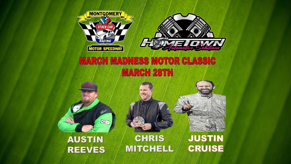 AOTVProductions's tweet photo. The Hometown Automotive Solutions LLC. Crown Stocks return to @MMSracetrack this Saturday. @Austin_Reeves6 took the checkered flag last time to kick off the 2026 season. Can he maintain his momentum? Find out this Saturday! Watch live on @RacingAmerica at 7pm central! https://t.co/a7nkaiHTxg