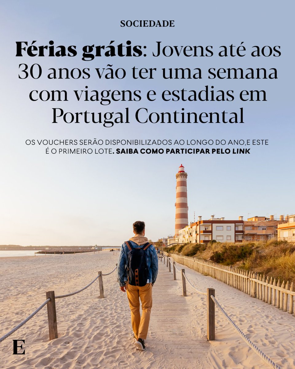 expresso's tweet photo. Foi lançada a nova edição do programa ANDA Conhecer Portugal, que oferece uma semana de férias gratuitas aos jovens dos 18 aos 30 anos

Saiba como participar: https://t.co/EAi2gfWNnT https://t.co/XX5BP22QJi