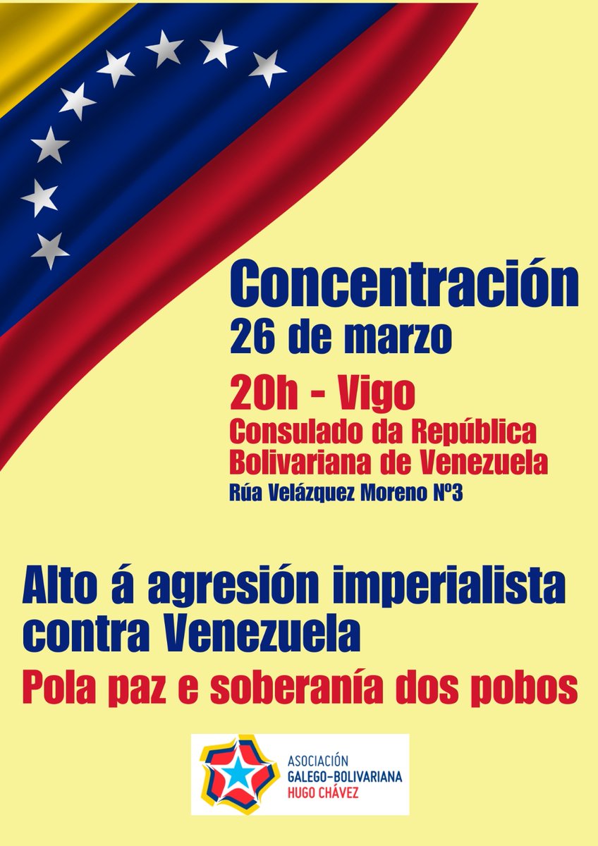 O xoves temos unha cita contra o imperialismo. Polo dereito de Venezuela a construir o seu futuro