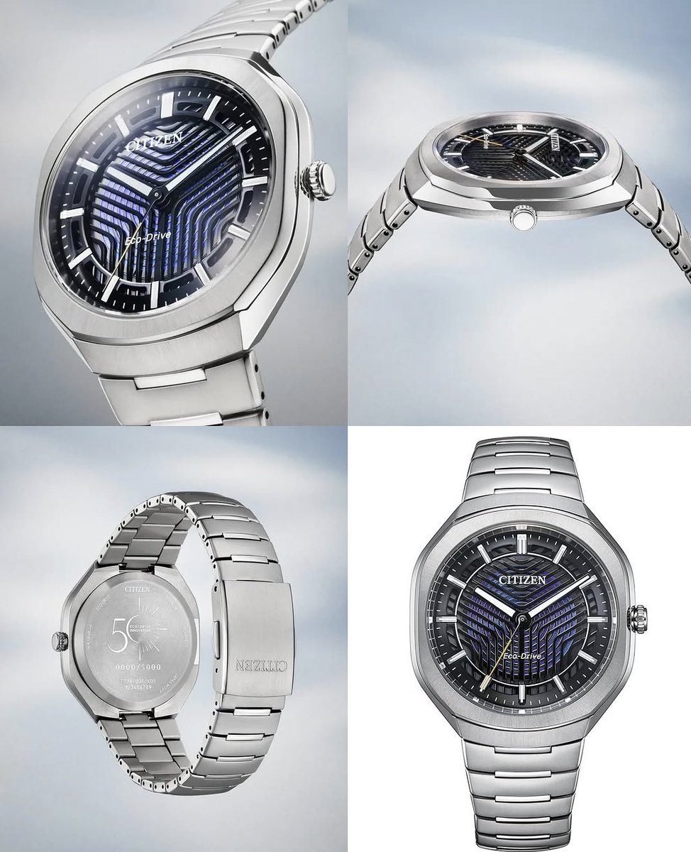 tamukun's tweet image. むぎゃー！また欲しいのが増えた。CITIZENさんやりますね！エコドライブ50周年の限定記念モデル。フォトンとな！を発 表しました。充電で365日稼働。ダイヤルがまた複数のレイヤーになっていてカッケー。スーパーチタンのケース径 39.6mm、厚さ9.9mm、各5000台の限定！
#citizenwatch #シチズン