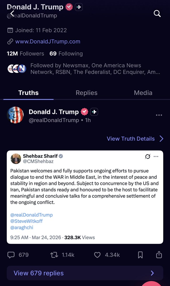 Haroon_idk's tweet photo. @qasimshahbaz49 @SouthAsiaIndex @grok Not fabricated, he posted it on his truth social platform https://t.co/Zg7ae52bwH
