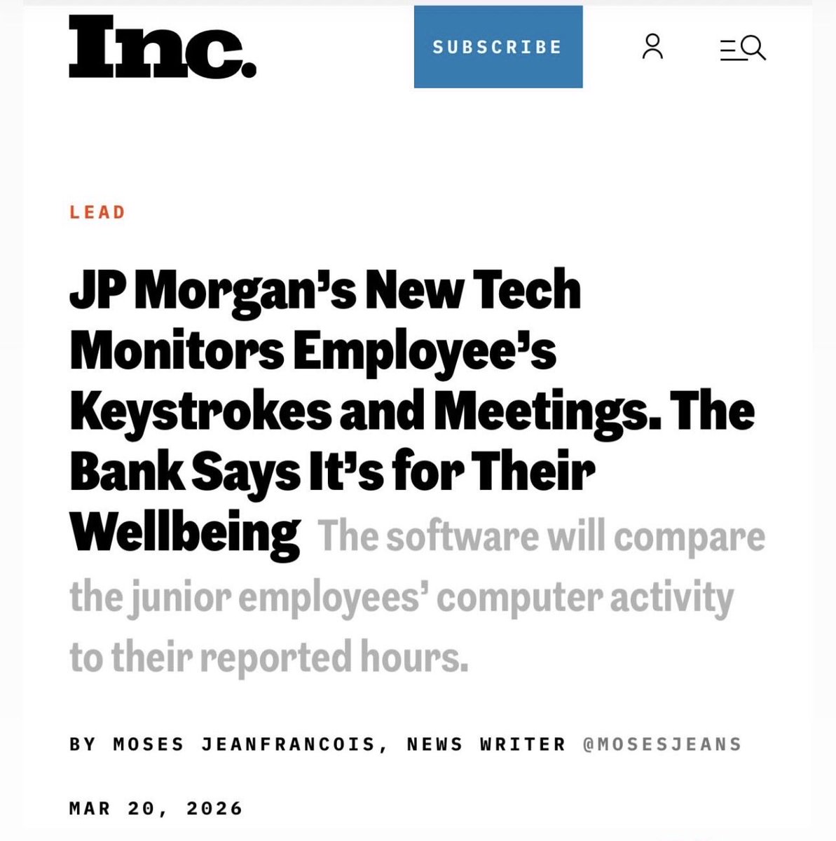 MBA_ish's tweet photo. "The surveillance company is a benevolent company" - Orwell's next book "Corp 2026" https://t.co/pSE1ZWrTRm