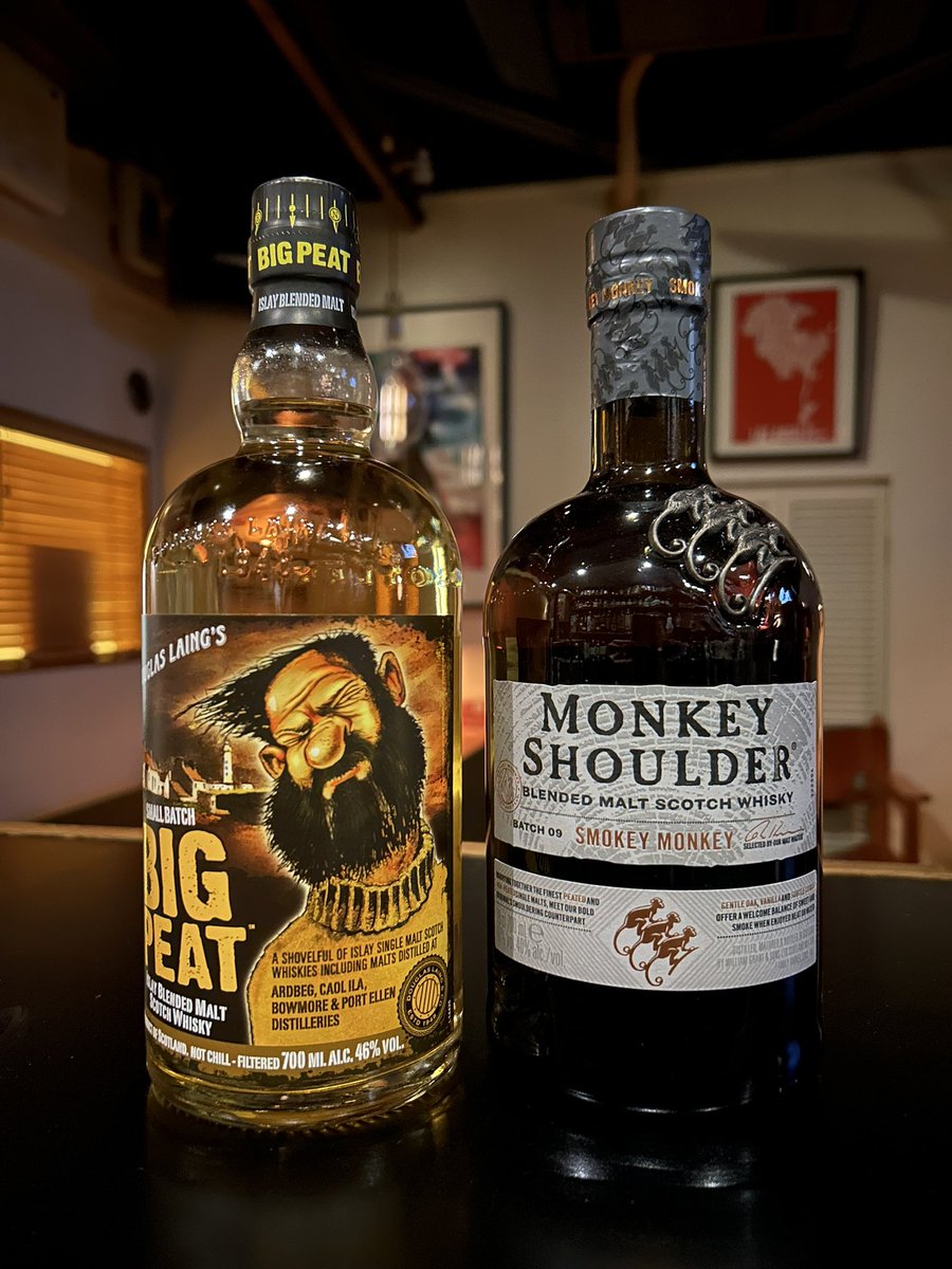 ブレンデッドモルト
#bigpeat 
#monkeyshouldersmokymonkeybatch9 #blendedmalt 

#下北沢バー 
#レコードバー
#ミュージックバー
