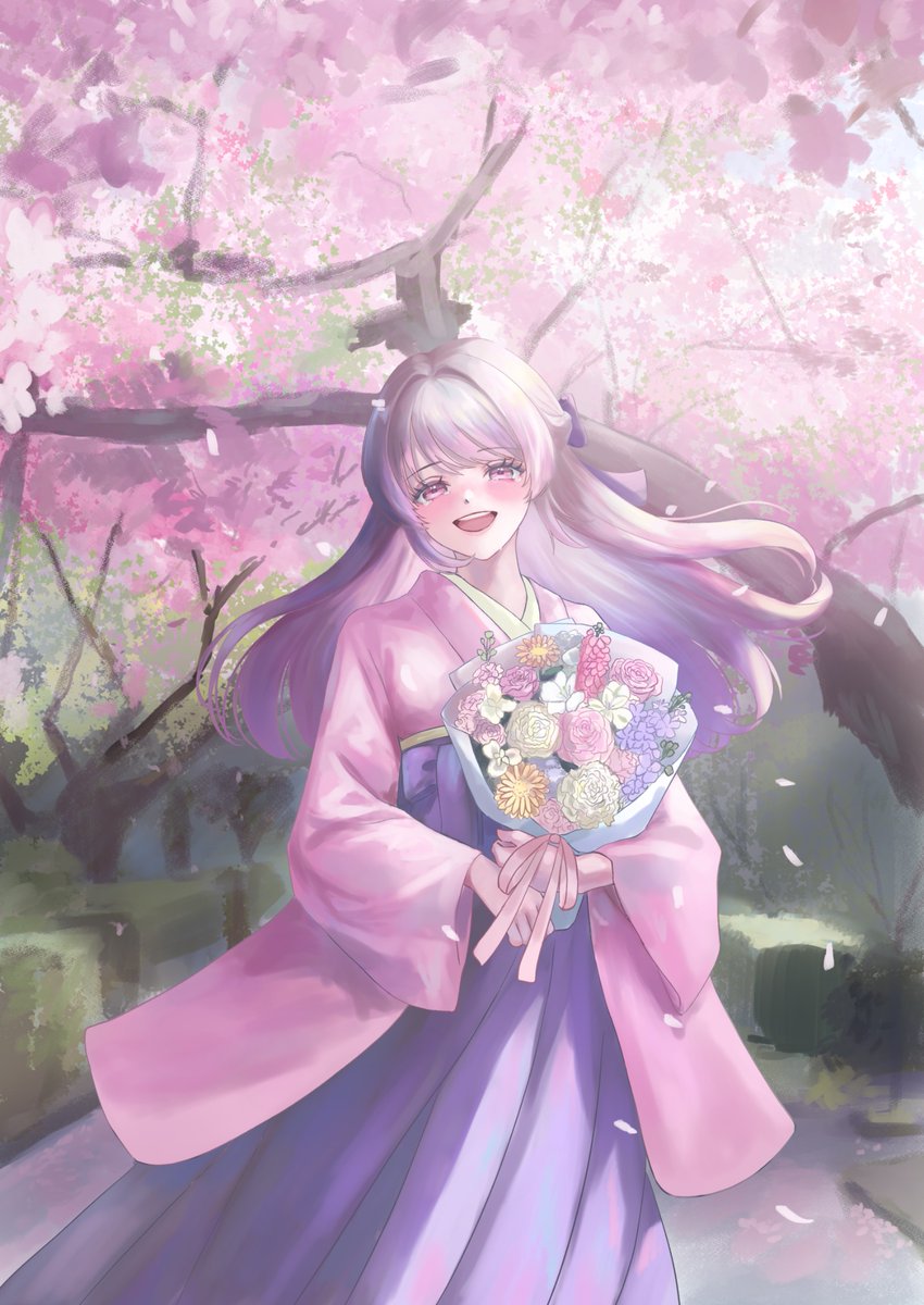 今年卒業したので記念に卒業イラスト描きました💕
 
卒業したみなさんおめでとうございます🎉
別れの悲しみ、新しい環境への希望や不安色んなことを感じる時期だと思います
私も不安を抱えていますが、新しい環境に飛び込んで行こうと思います🪽
頑張ろ！！！

 #春の創作クラスタフォロー祭り
 #卒業