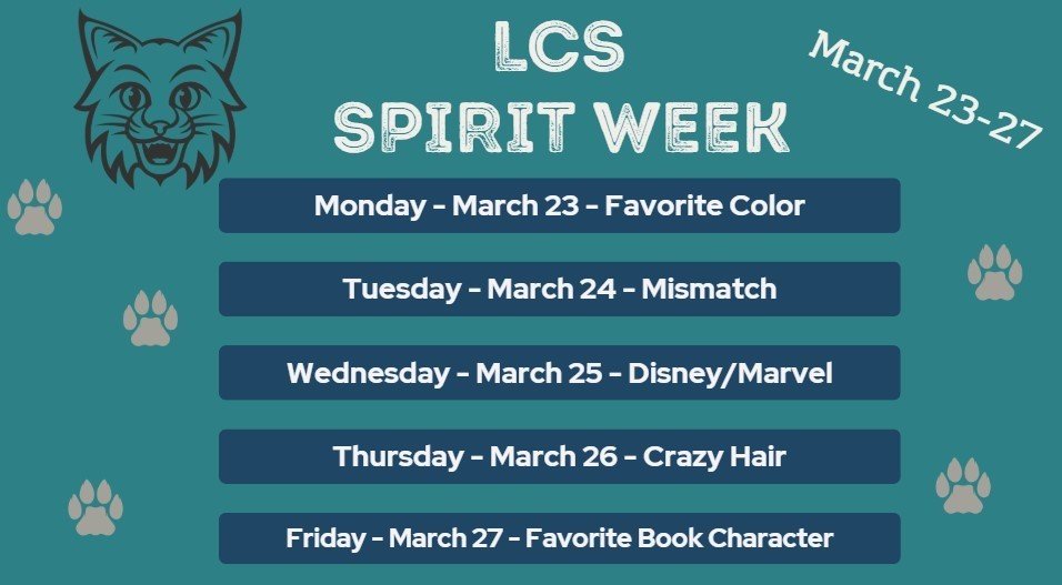 Spirit Week - Wednesday is wear your Disney/Marvel