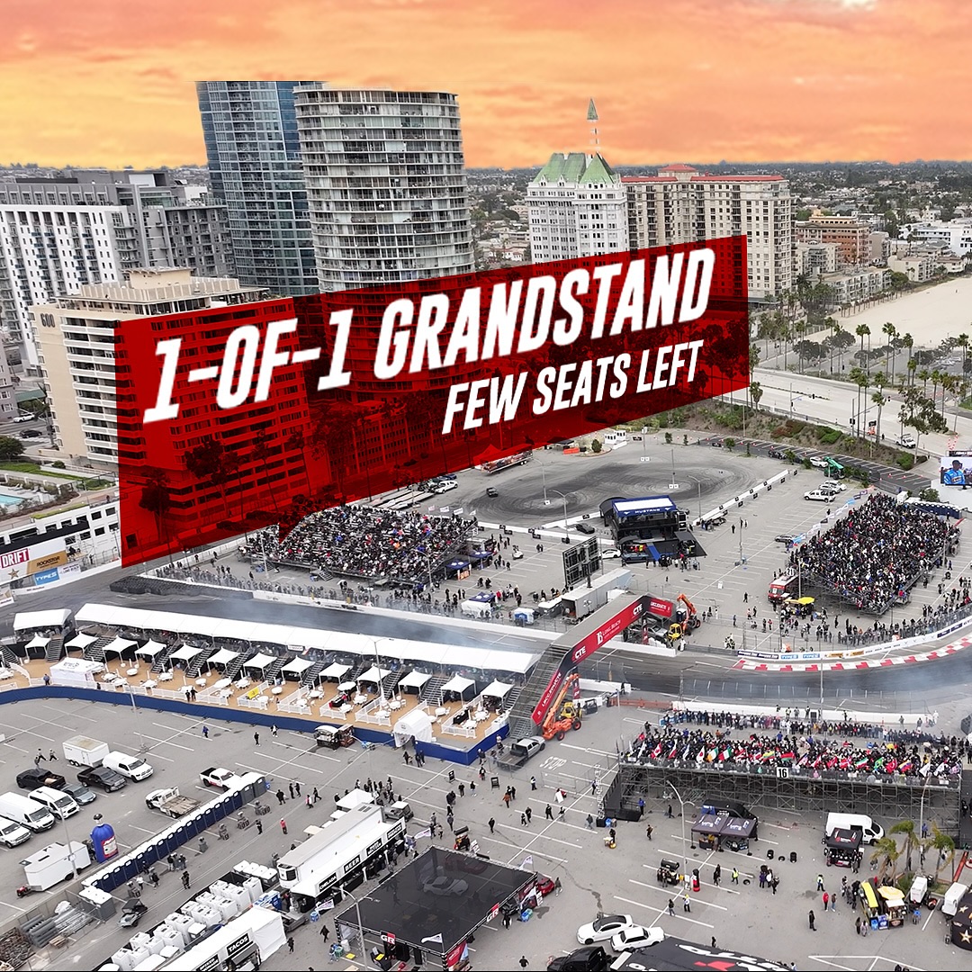 FormulaDrift's tweet image. Quietly one of the best spots at #FDLB. Grandstand 19 — start and OZ1 views, custom audio, its own jumbotron, private bathrooms.

Two days of sideways in Long Beach. April 10 - 11. Tickets available now. 🎟️

#FormulaD #FormulaDRIFT