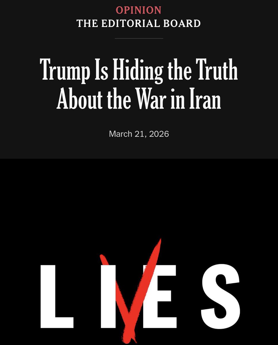 TheDemCoalition's tweet image. Great piece here in the New York Times - "Lying about war is uniquely corrosive." 👇

Lying about war is uniquely corrosive. When a president signals that the truth does not matter in wartime, he encourages his cabinet and his generals to mislead the country and one another about