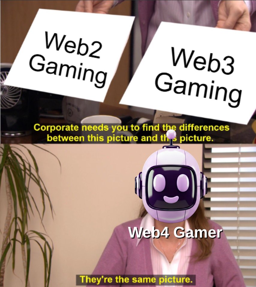 CROSS_gamechain's tweet image. One day we’ll look back on the Blockchain Gaming Wars as a silly time.

All gamers want is to own and transfer stuff.

#OpenGaming #Web3gaming #BlockchainGaming