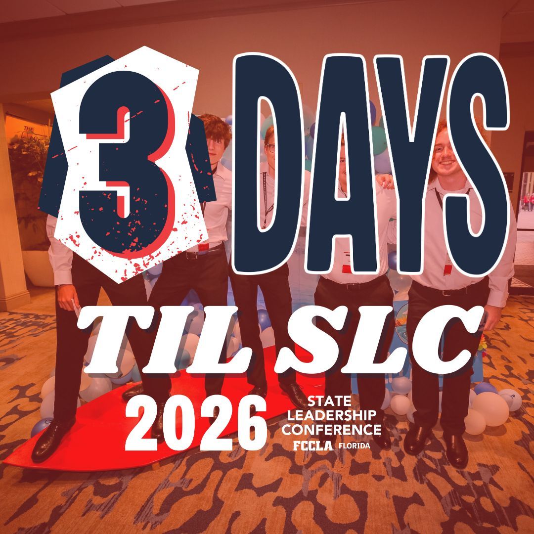 flfccla's tweet photo. 3 days till State Leadership Conference!! 🤩 #FLSLC26 #FLFCCLA https://t.co/2IoJaF3asX