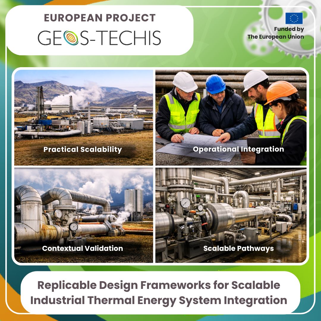 geostechis's tweet photo. Prototypes prove it; pathways scale it. We move beyond hardware to deliver a structured framework for #industrial #decarbonisation. By integrating real-world constraints, we ensure #geothermal solutions are replicable, trusted, &amp; ready for scale. https://t.co/Z3KKU5WMFg  #Energy https://t.co/RUFyaTJJtD