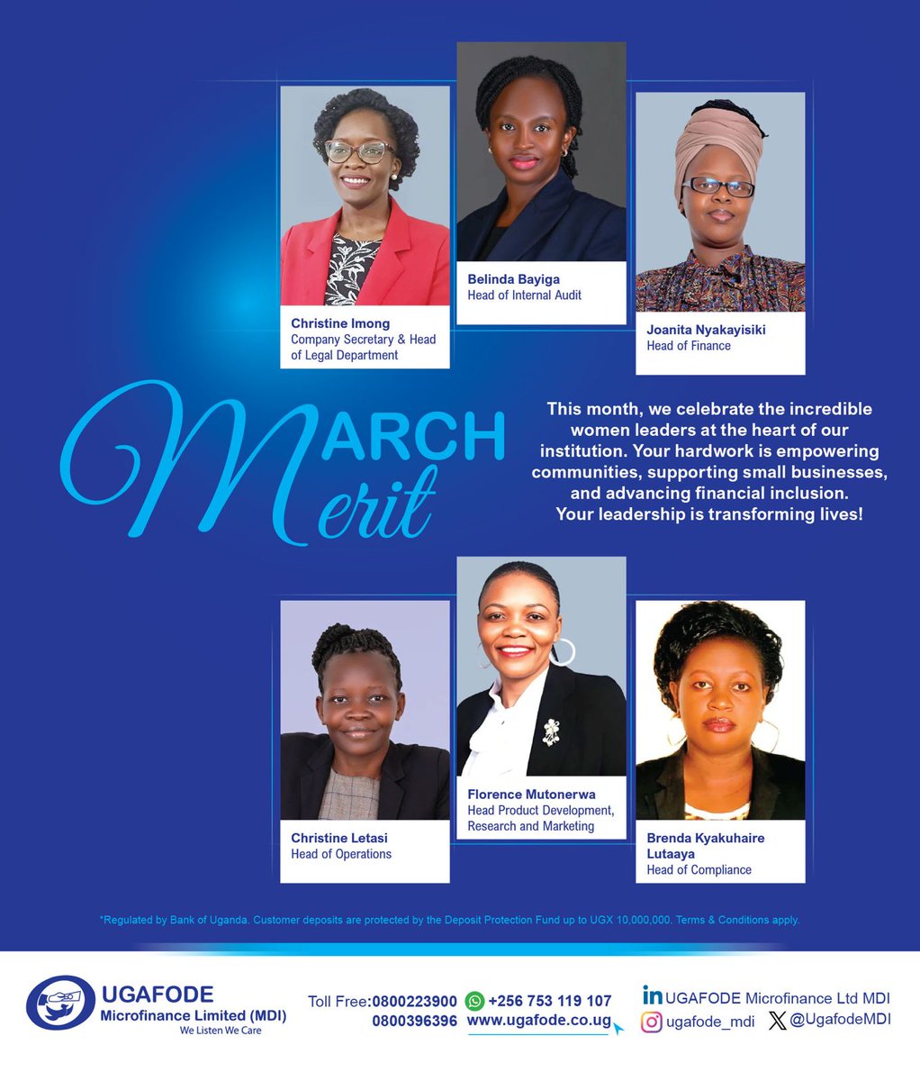 ugafodeug's tweet photo. Celebrating the incredible women leaders at @UgafodeMDI  who are driving impact, empowering communities and advancing financial inclusion. 💙

#WomensMonth #WomenInLeadership #UGAFODE https://t.co/WAI2BJlew3
