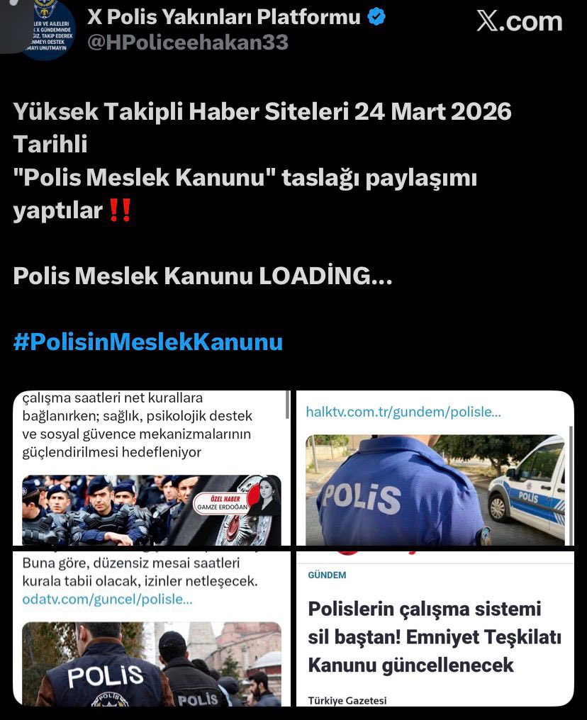 Etiketimiz 👇🏻

#PolisinMeslekKanunu

19.00 itibari ile gündem çalışmasına başlıyoruz. 

Bu zamana kadar yapılan en önemli etkinlik bu etkinliktir.

Bu sefer olacak gibi...