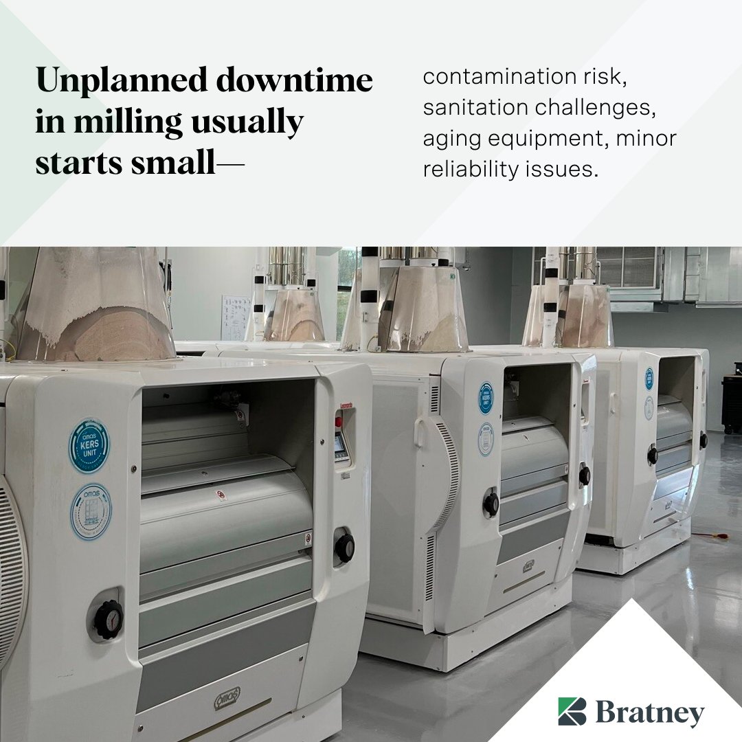Unplanned downtime in milling usually starts small—contamination risk, sanitation challenges, aging equipment, minor reliability issues.

A practical design + engineering approach can uncover real operational wins.

Learn more:
hubs.li/Q047xV4G0
#Milling #Bratney