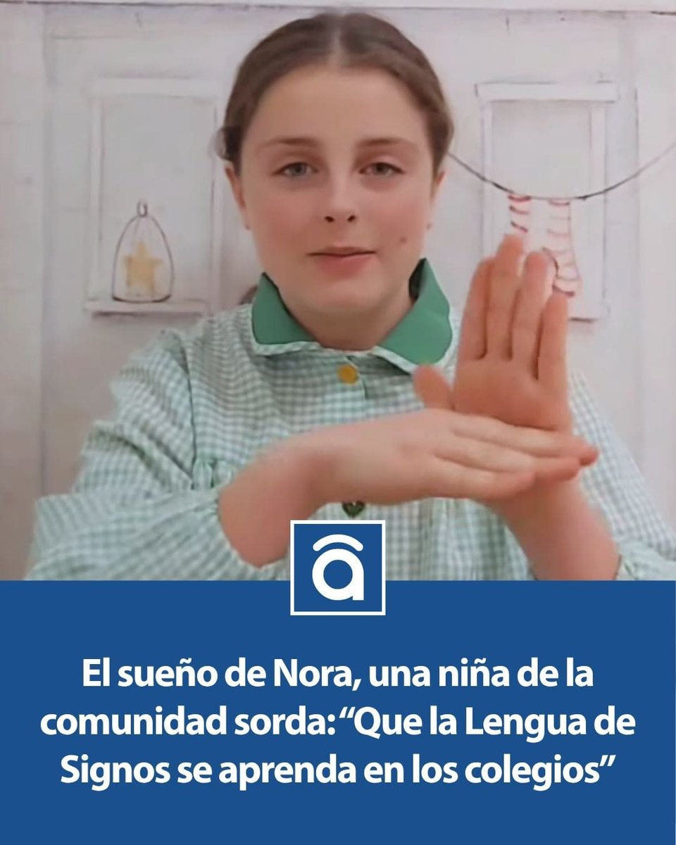 A través de un vídeo en sus redes sociales, Nora ha compartido "el sueño de muchas personas". Nora es una niña oyente que forma parte de la comunidad sorda, y sueña con que "la Lengua de Signos se aprenda en todos los colegios" de España.

Nora se ha sumado al movimiento 'Signos