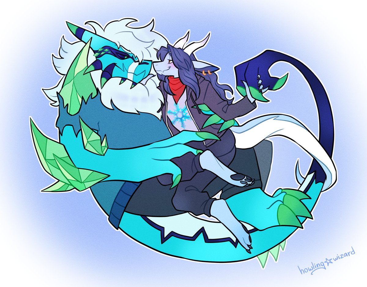 Been needing some cute art of these two again. YCH by howling-wizard on FA/Tumblr 💙