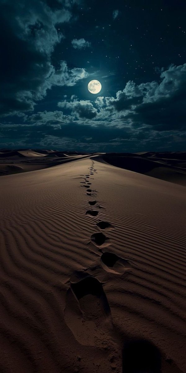Full moon over the Sahara Desert
