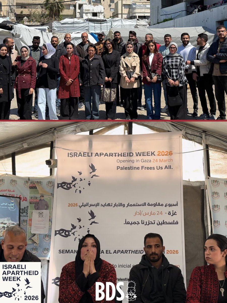 Like a phoenix, Palestinian students in Gaza launch Israeli Apartheid Week 2026 at the Solidarity Media Center of the Palestinian Journalists’ Syndicate.

Join #IsraeliApartheidWeek now.