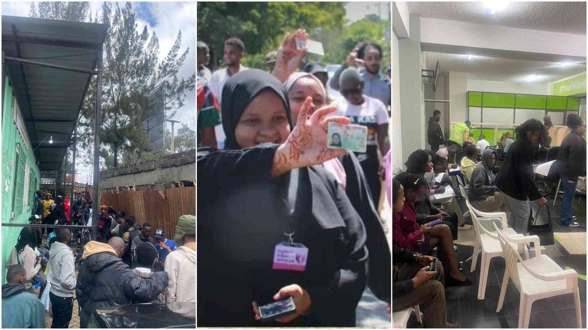 NewsDayMundo's tweet image. ¡El despertar de una generación! 🇰🇪 Cientos de jóvenes se movilizan bajo #NikoKadi y #TukoKadi hacia las oficinas de la IEBC. La participación ciudadana toma fuerza y el mensaje es claro: la juventud quiere decidir su futuro. 🗳️✨ #VoterRegistration #CivicDuty
