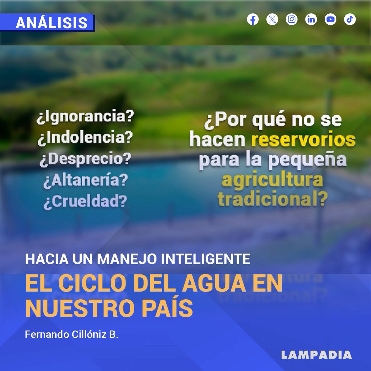LampadiaOficial's tweet image. #ANÁLISIS | Cuando los ríos se secan en los estiajes – ¡con qué desparpajo nos quejamos por la falta de agua!
¿Tanto nos cuesta entender...

Continuar leyendo 👉 tinyurl.com/bde3fye9

#agua #ríos #sequias #lluvias #escasez  #bosques #reservorios #acuíferos #naturaleza
