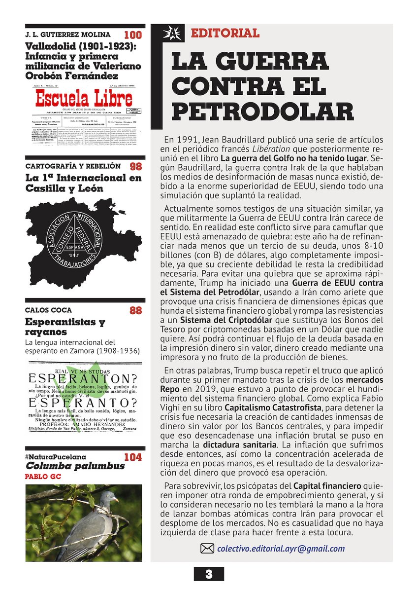 El número 84 de la revista Amor y Rabia ya está en la imprenta. Son 108 páginas a todo color, con múltiples infográficos. Su precio es 10€.
Pedidos a: colectivo.editorial.ayr@gmail.com