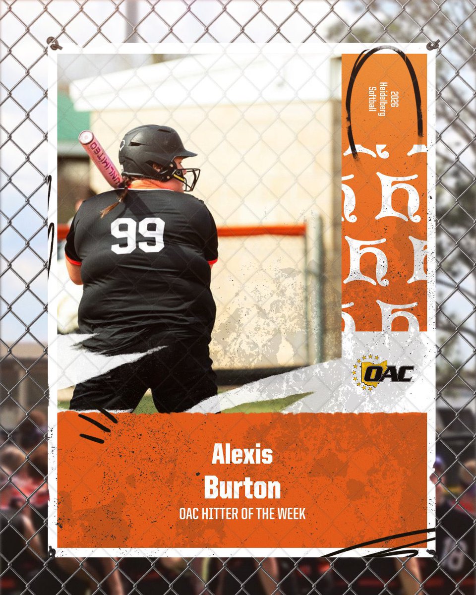 HUsoftball's tweet photo. ✨Congrats to Alexis for earning OAC Hitter of the Week! ✨
Hitting .526 with 11 RBI, 2 doubles and 3 Home Runs in a 5-1 week!
#HereItComes
#GoBerg
#BergOnTop https://t.co/fyYkU8HsYW