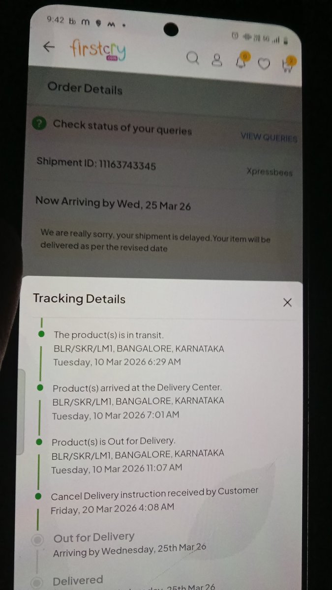 mukeshranjanm9's tweet photo. @firstcryindia Look at the audacity of this looter and fraud company, almost from last 20 days the product is out for delivery , and not doing cancellatiom even after raising ticket , with these idiots and shameless ppl.ppl don't waste ur money with these losers. https://t.co/qsn9TYiZ2b