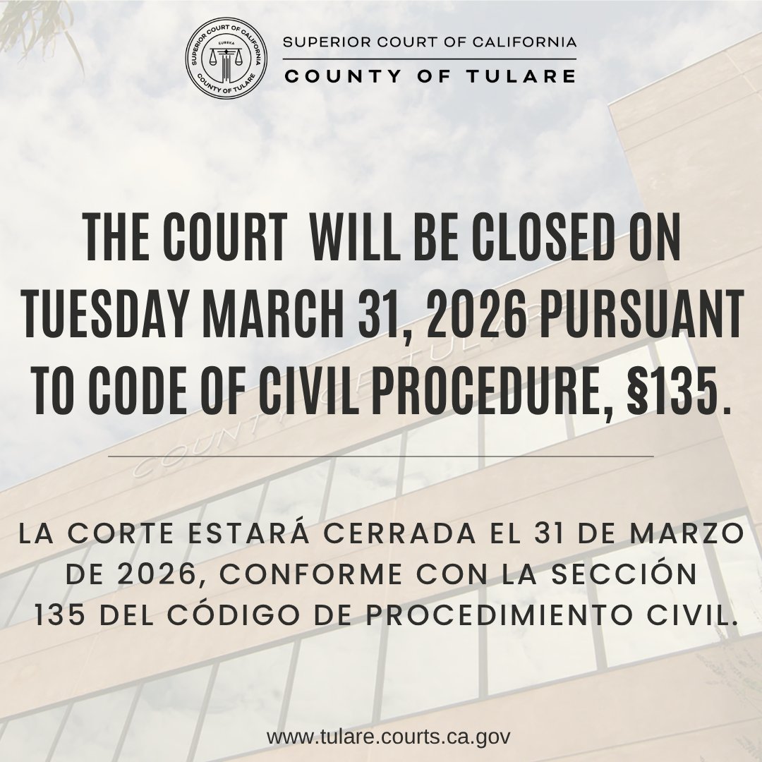 Tulare County Superior Court tweet media