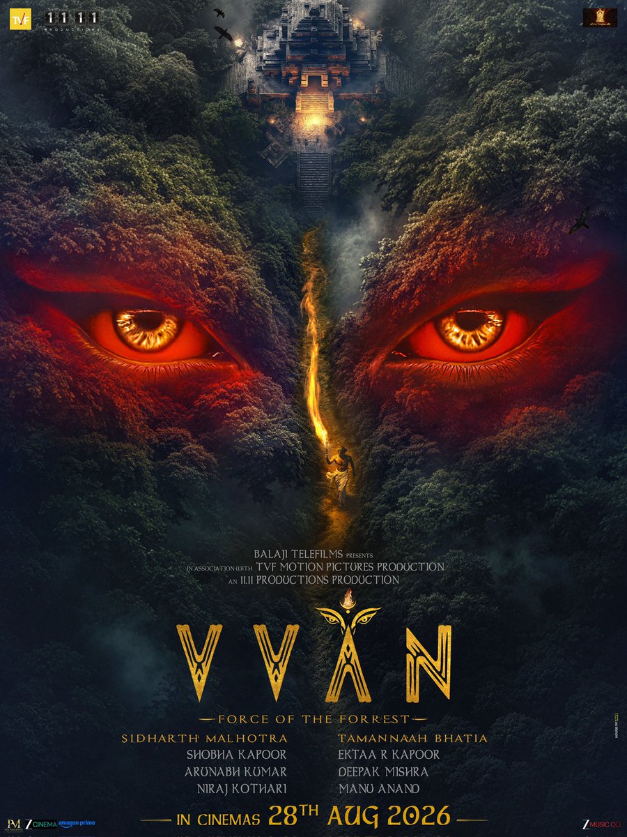 BIG COLLAB ALERT: BALAJI MOTION PICTURES x TVF UNITE FOR ‘VVAN’

Mark your calendars - 28 August 2026 (Raksha Bandhan) is officially locked for the release of #Vvan, a folklore-inspired thriller set to bring a fresh cinematic vibe.

Featuring #SidharthMalhotra and