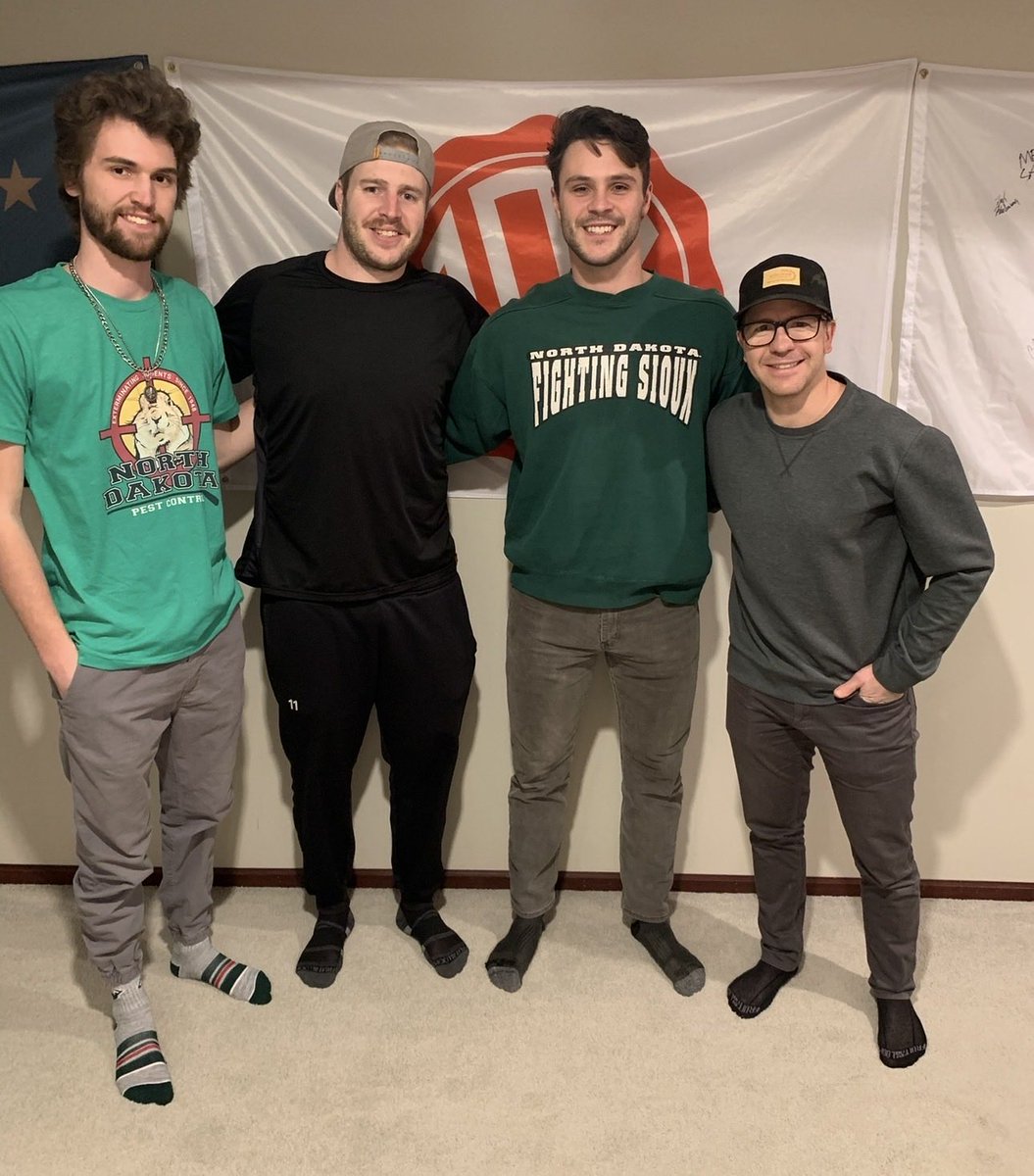 Gausmus47's tweet photo. BREAKING:
It is confirmed that the Hasbeens band (@jack_mason42 & @trevor12olson) will reunite this Thursday to watch our beloved Sioux take on Merrimack in the NCAA tourney. Roll Tribe https://t.co/u4h4GJJkh8