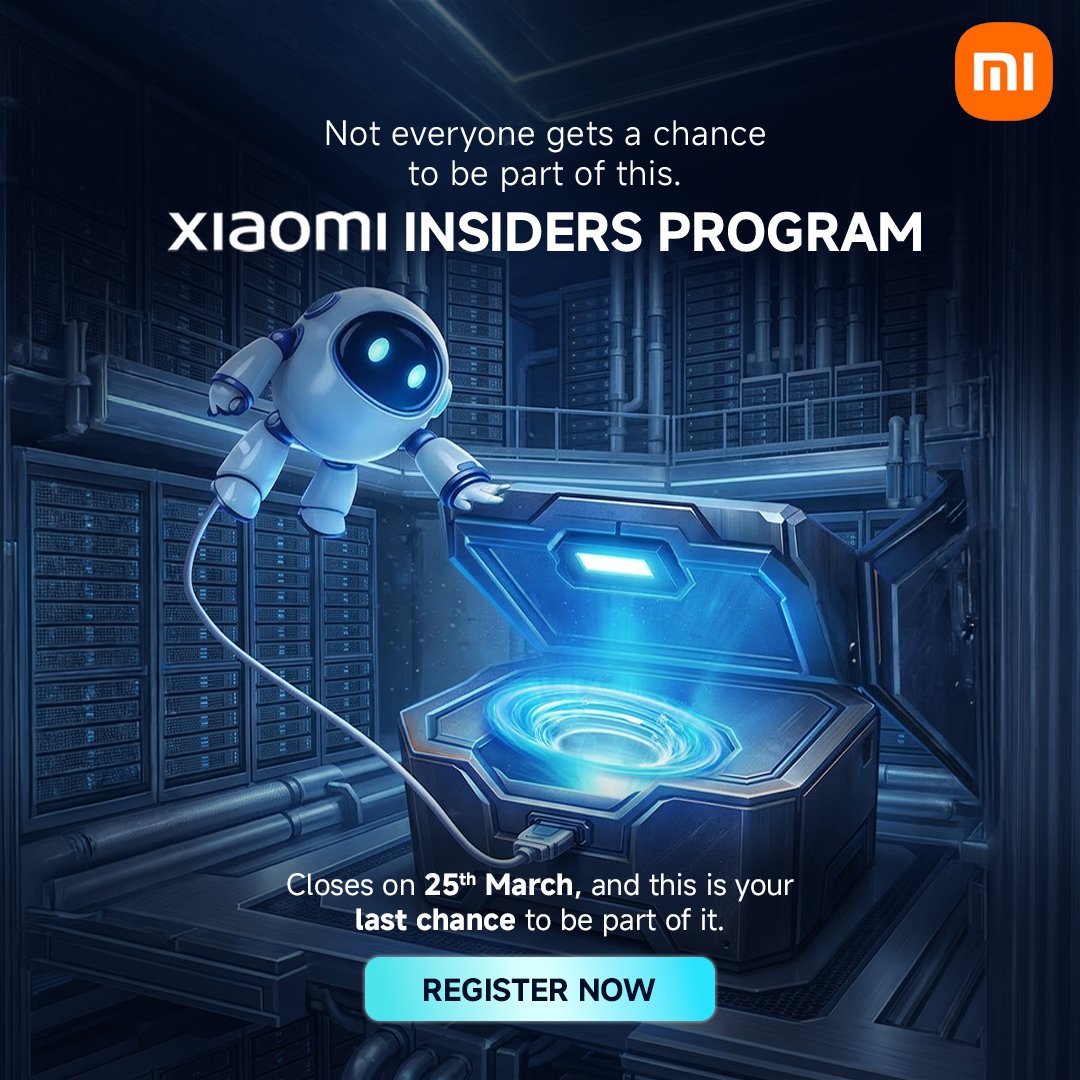Be the first to experience our next smartphone before anyone else!

Join the Xiaomi Insiders Program to get early access, test upcoming smartphones, and shape the future with your feedback.

⏳ Applications close: 25 March 2026, 11:59 PM
👉 Register Now: m.beehive.in.intl.miui.com/yuMqgFQB_Q8ZC8…