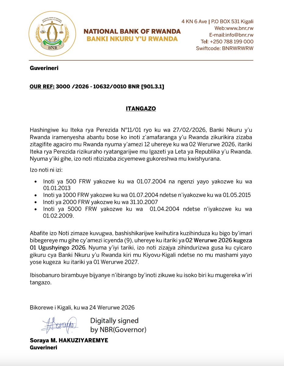 Rwanda Broadcasting Agency (RBA) tweet media