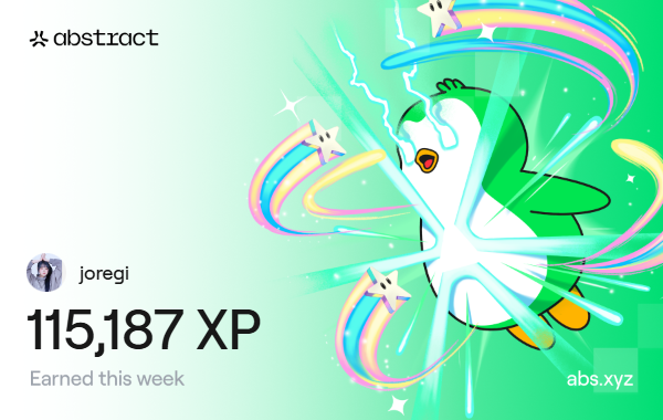 I just earned 115,187 XP on <a href="/AbstractChain/">Abstract</a>! 🎉 

I returned after three weeks because I was busy with work 🥲🥲 

Let's think of this as a marathon and keep running steadily without getting exhausted

Happy XP day !!