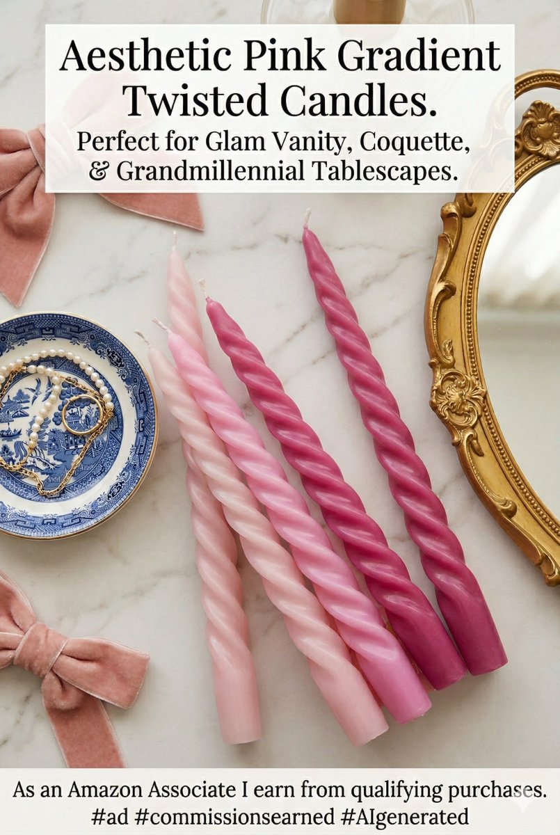 BarbieMaverick's tweet image. Elevate your vanity with these gorgeous pink gradient twisted taper candles! 🎀✨ The perfect affordable luxury. 🛒💖

amzn.to/4rSclGA

Earned commissions. As an Amazon Associate I earn from qualifying purchases. #ad #AIgenerated #PinkDecor #Barbiecore #Dopaminedecor