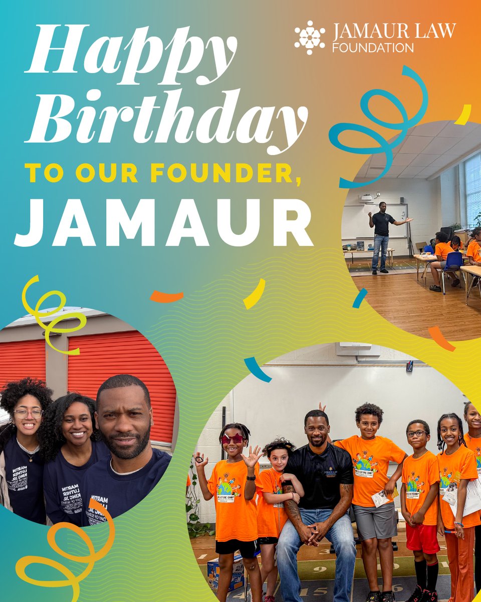 Happy Birthday to JLF’s Founder &amp; Executive Director, <a href="/JamaurLaw/">J Law</a> ! 🎉 

Enjoy your day! 🫶🏾

#HappyBirthday #Founder #FinancialLiteracy #Volunteer #SupportFamilies #CommunitySupport #CommunityLove #GivingBack #JLFSmartMoney #RiseofBlackWealth #JamaurLawFoundation