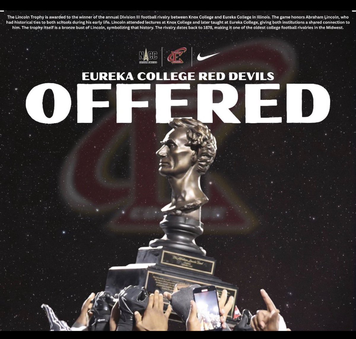 KiestonClo20592's tweet photo. Blessed to receive my 2nd offer from @EC_RedDevils  @TheRedZoneCoach @BallCoachHP https://t.co/cLsOgStmmr