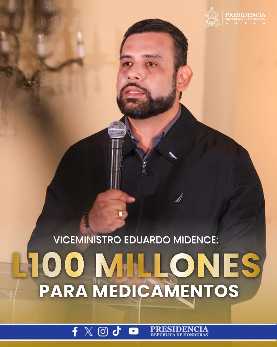 𝗔𝘃𝗮𝗻𝘇𝗮 𝗹𝗮 𝗰𝗼𝗺𝗽𝗿𝗮 𝗺𝗮𝘀𝗶𝘃𝗮 𝗱𝗲 𝗺𝗲𝗱𝗶𝗰𝗮𝗺𝗲𝗻𝘁𝗼𝘀 𝗽𝗮𝗿𝗮 𝗮𝗯𝗮𝘀𝘁𝗲𝗰𝗲𝗿 𝗲𝗹 𝘀𝗶𝘀𝘁𝗲𝗺𝗮 𝗱𝗲 𝘀𝗮𝗹𝘂𝗱

<a href="/saludgobhn/">Secretaría de Salud de Honduras, Oficial</a>  ha iniciado una licitación pública nacional por aproximadamente 100 millones de lempiras para fortalecer el abastecimiento de