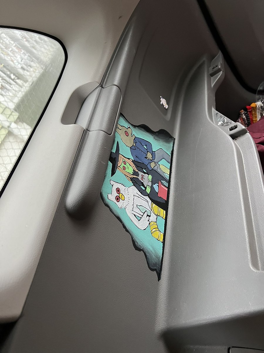 I painted Megg, Mogg, Owl and Werewolf Jones in the back of my car (where the hangouts occur)