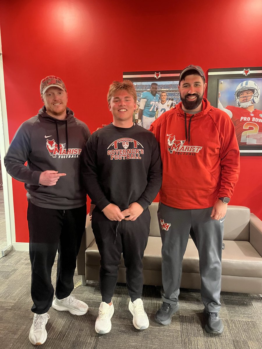 owen_denio's tweet photo. Thank you to @Marist_Fball for an amazing visit today! It was awesome to get on campus in Poughkeepsie. @CoachMWillis @Coach_Mill_ @TheCoachHo @FoxholeRecruit @GovsFootball @Coach_Boria @GardnerCousins1 https://t.co/XG0ckBqozE