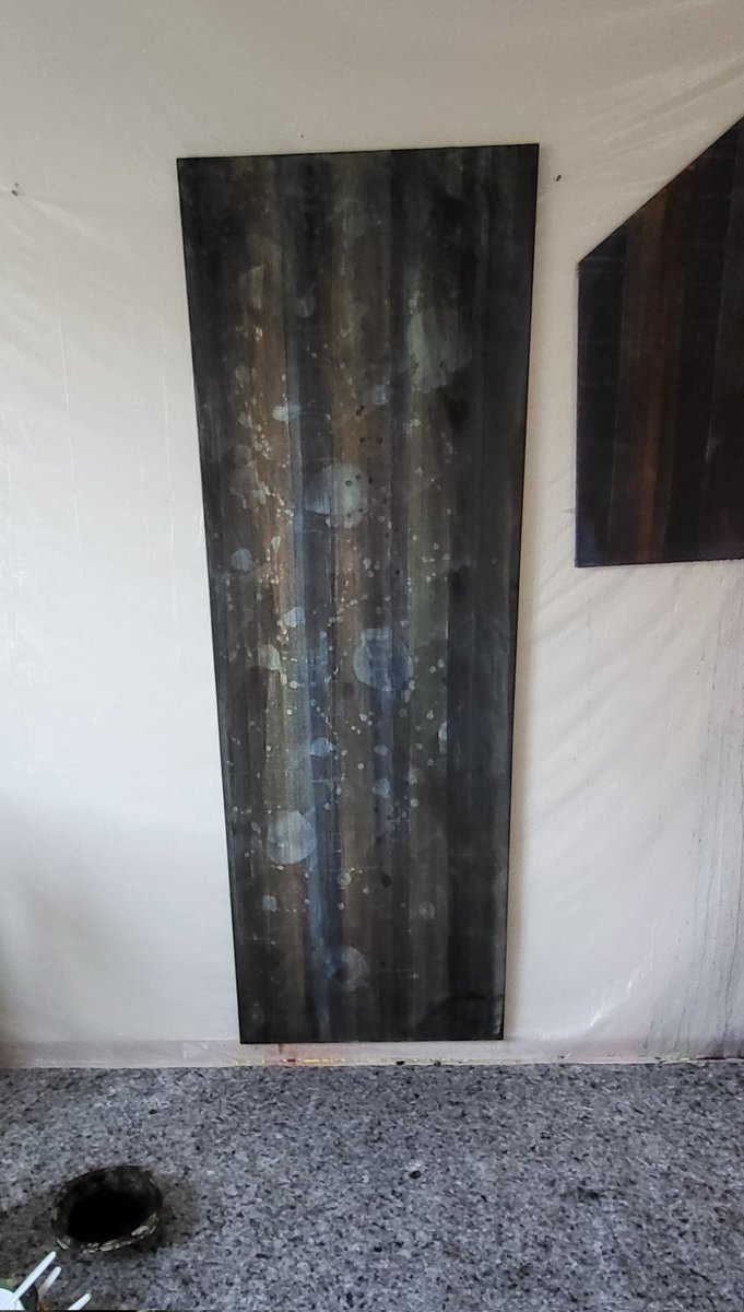 Mach's gut, bis Morgen dann, v.v. # 68 05 26 in progress.
Pigment auf Leinwand 
180cm x 65(60)cm