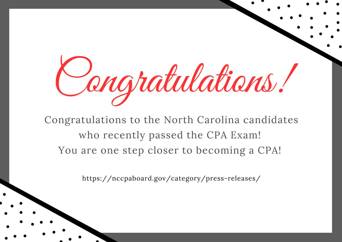 NC Board of Certified Public Accountant Examiners tweet media