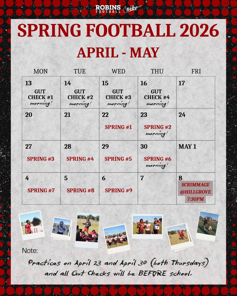 robinsfootball1's tweet photo. Spring Football Loading! https://t.co/zYzguwBpB0