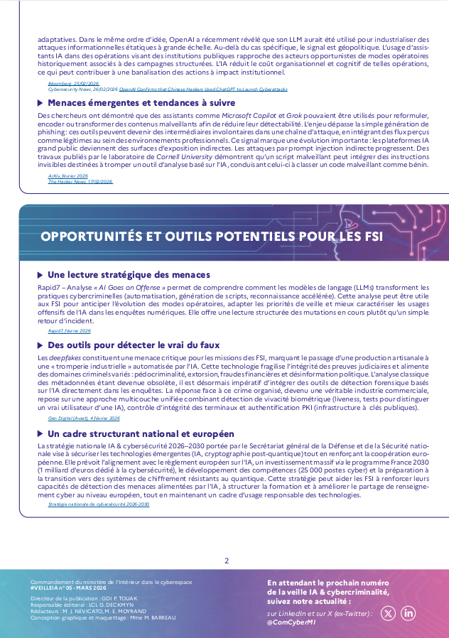 Forces cyber du ministère de l'Intérieur tweet media