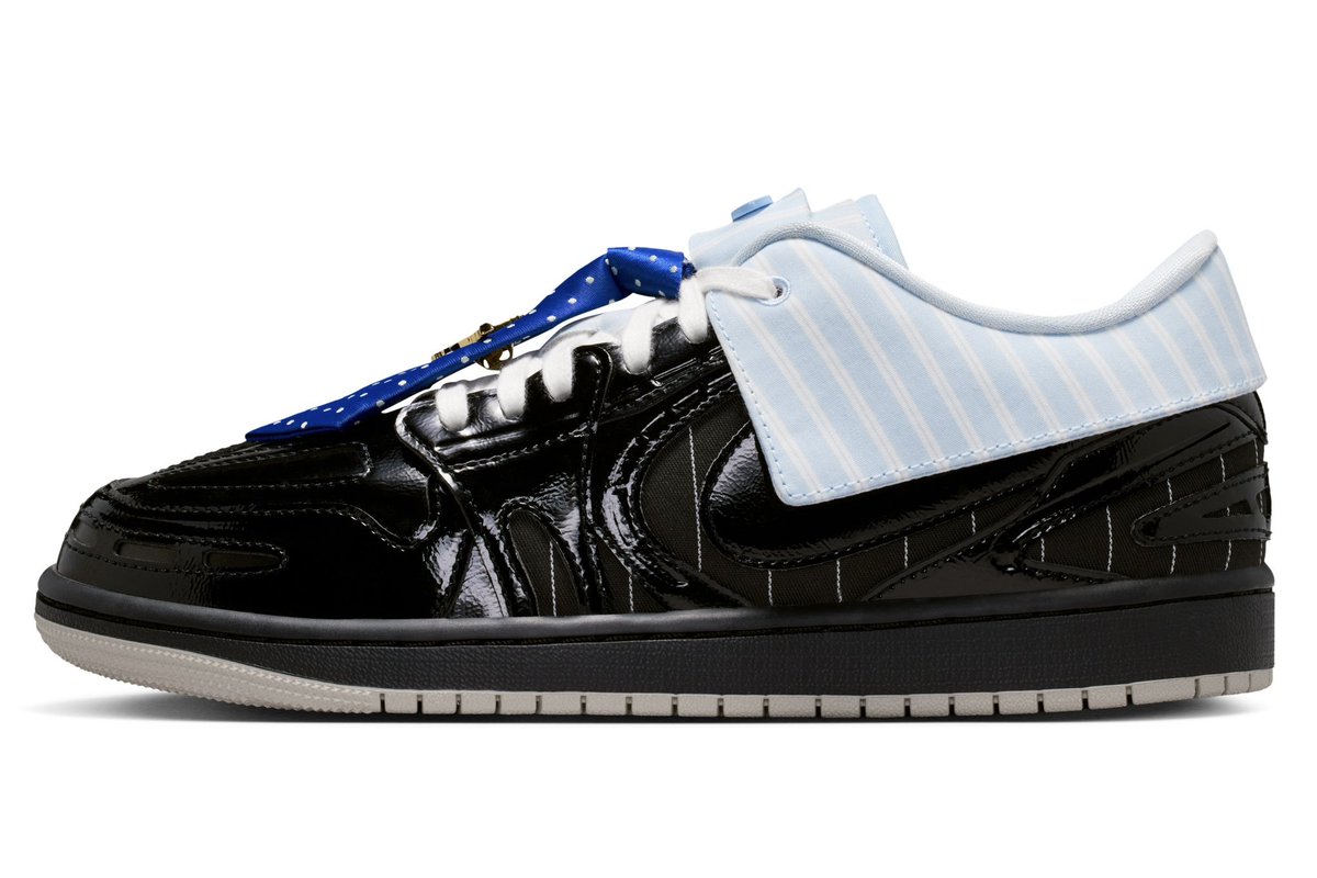 SnkrsStock's tweet photo. Official images: Air Jordan 1 MM Low V3 “Suit &amp; Tie” https://t.co/W52QypY6oh