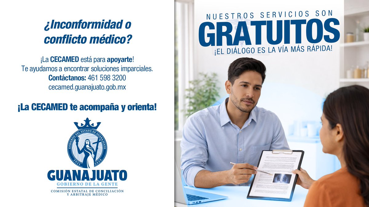 CecamedGente's tweet photo. ¿Tuviste un problema con un servicio de salud?
¡No estás solo!
En la CECAMED te escuchamos, te orientamos y te acompañamos para encontrar soluciones imparciales y sin costo. https://t.co/C6N9eEM75e