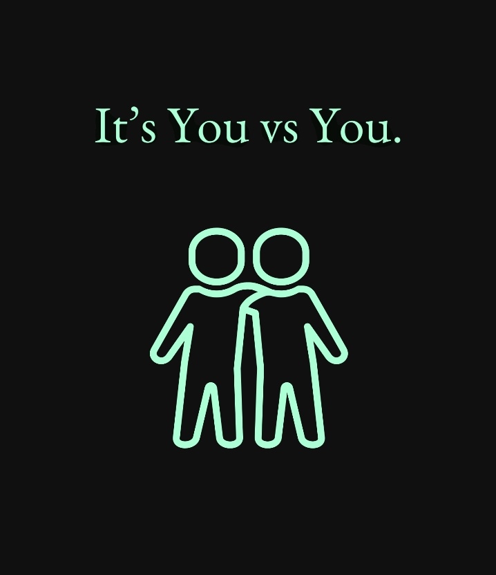 It’s YOU vs YOU
Always

There’s no real competition
No comparison

The moment you start comparing yourself to others…
You lose focus on your own journey

And it brings anxiety

Focus on today

Did you show up?
Did you try?

That’s enough